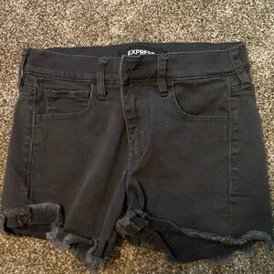 Express Mid Rise Shortie Black Shorts